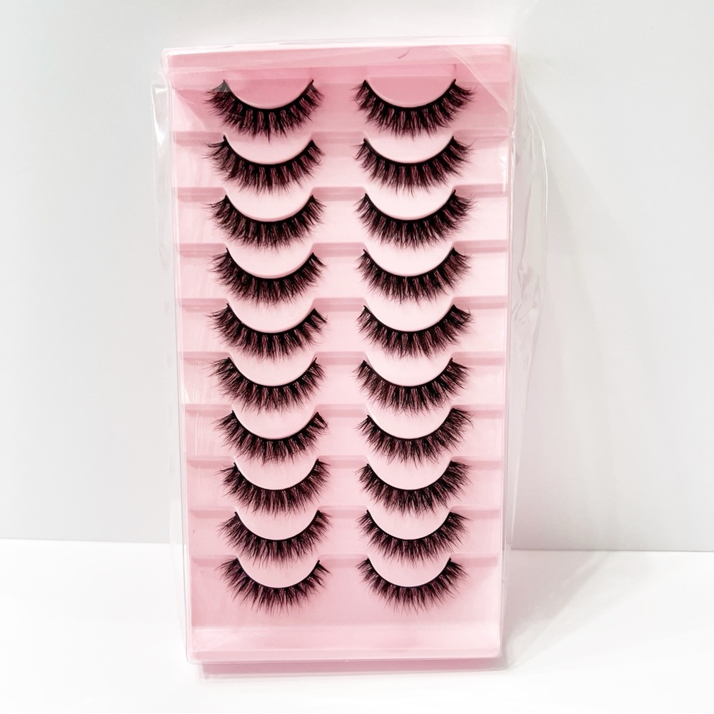 10 Pair of Cross Style Strip Lashes| Soft Natural Fluffy Cat Eye Lashes